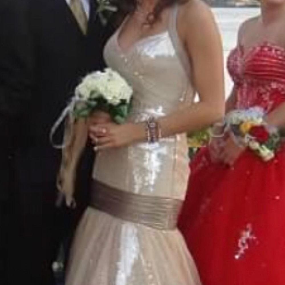 Gold sequence Prom Dress - Picture 4 of 4